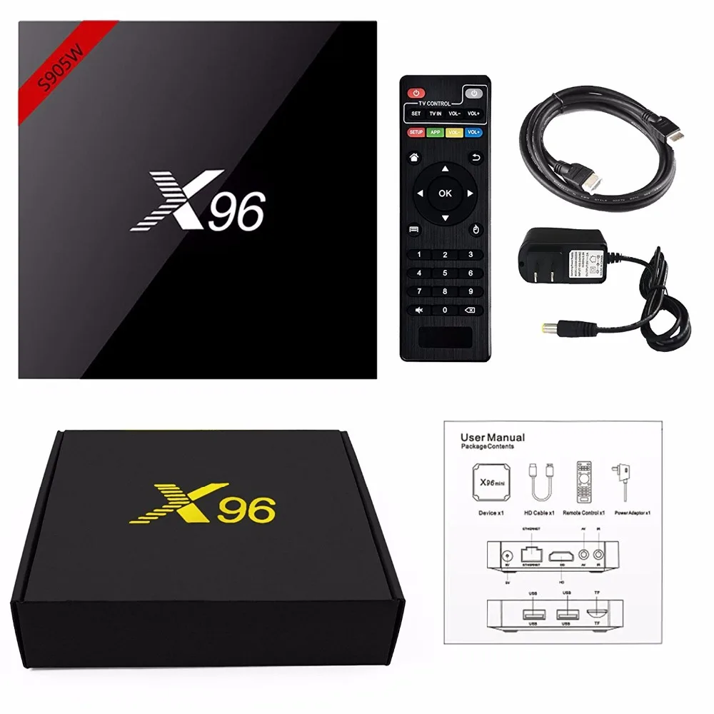 2019X96 Мини ТВ приставка на базе Android BOX X96mini Android 7,1 Smart tv Box 2 Гб 16 Гб Amlogic S905W четырехъядерный 2,4 ГГц WiFi телеприставка 1GB8GB