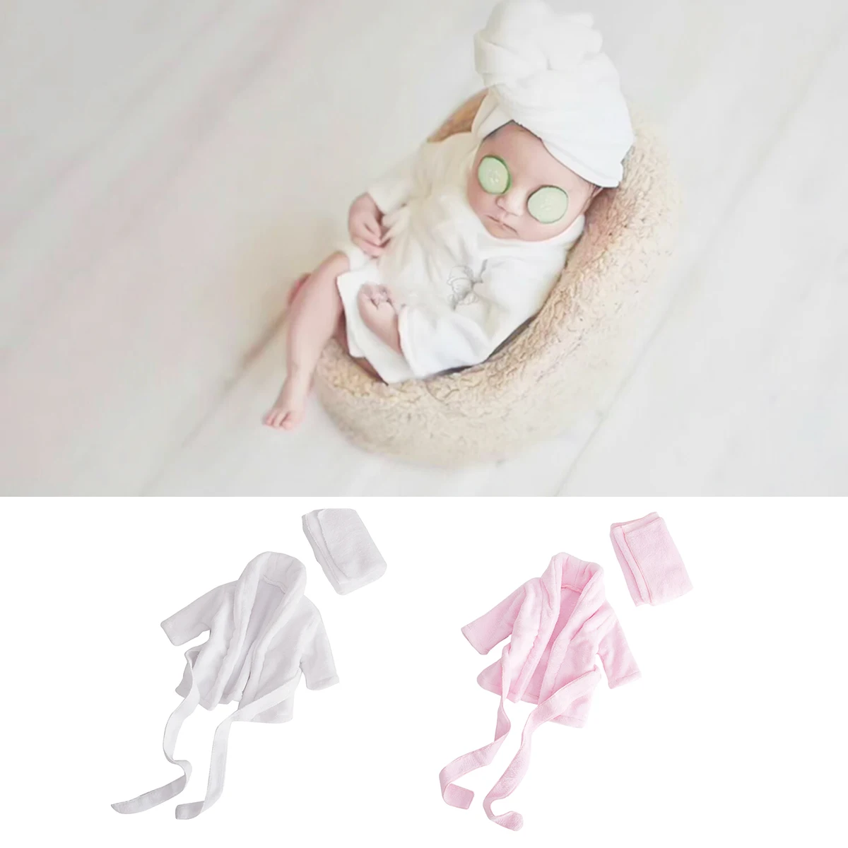 Мягкие фланелевые халаты, костюмы для фотосъемки новорожденных, одежда для малышей, комплект из 2 предметов, Детские аксессуары для фото, одежда для маленьких мальчиков и девочек