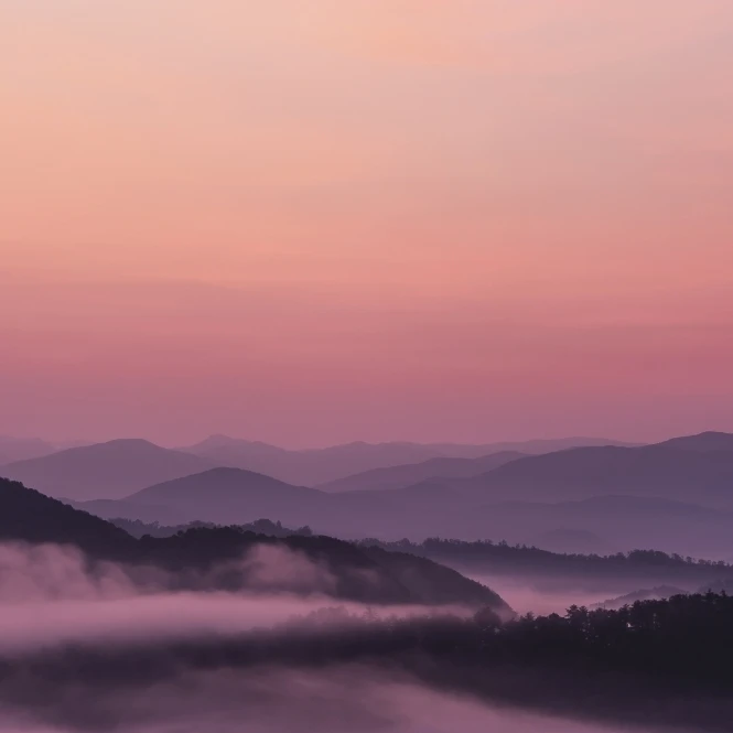 Sunrise as seen from the overlook along the foothills parkway great smoky mountains national park;Tennessee united state
