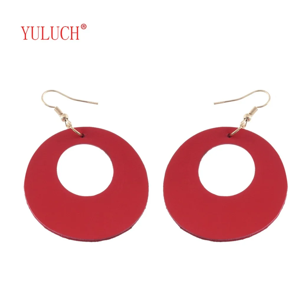 

YULUCH 2018 Fashion Newly Launched Cork Hollow Round Drop Earrings for Women's Five Colors Elegant Jewelry Wedding Party D006