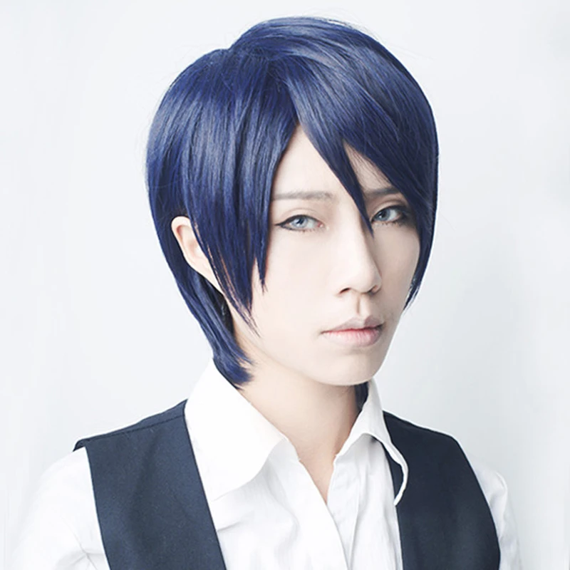 P5ペルソナ5祐介kitagawa祐介ショートブルー混合耐熱毛コスプレ衣装ウィッグ ウィッグキャップ アニメ コスチューム Aliexpress