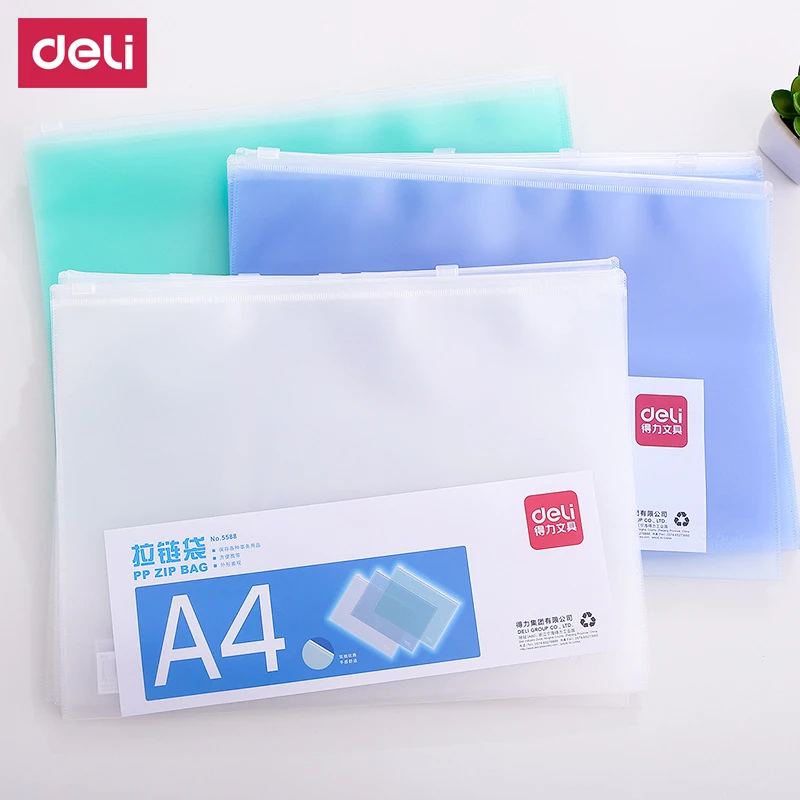 

Deli 2 pcs A4 A5 stationery office & school supplies chancery PVC folder document bags for paper documents