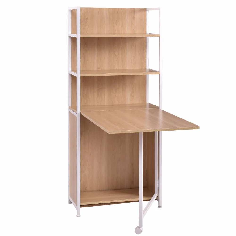Giantex 2 In 1 Folding Desk Cabinet Fold Out Convertible Study