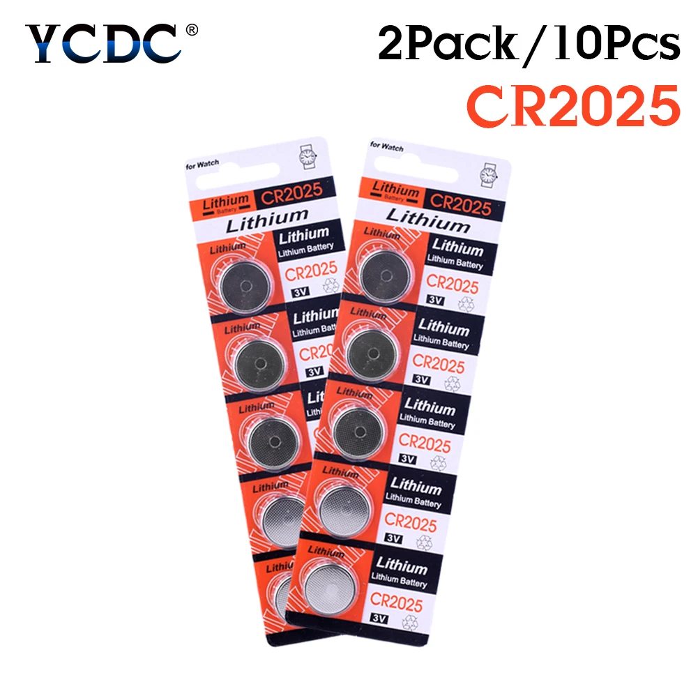 YCDC 10 шт. литий ионные кнопочные монетные элементы 3 V Volt CR2025 208 205 ярких