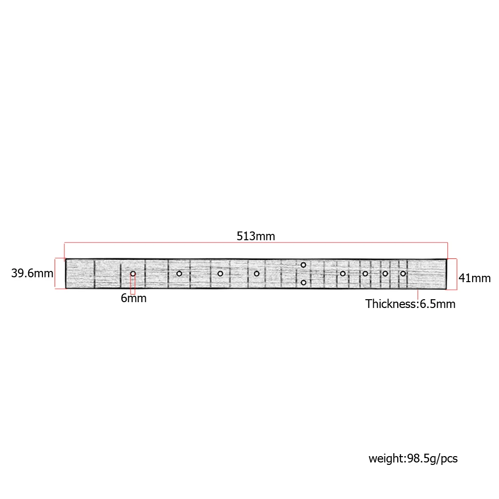 2pcs Rosewood 21 Frets 3 String Cigar Box Guitar Fretboard Fingerboard Part for Cigar Box Guitar Lovers