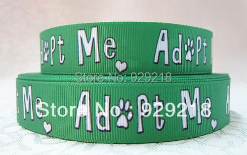 Wm 10 ярдов в партии 7/8 дюймов 22 мм 1030001 adopt me собачий дизайн напечатанная grosgrain лента