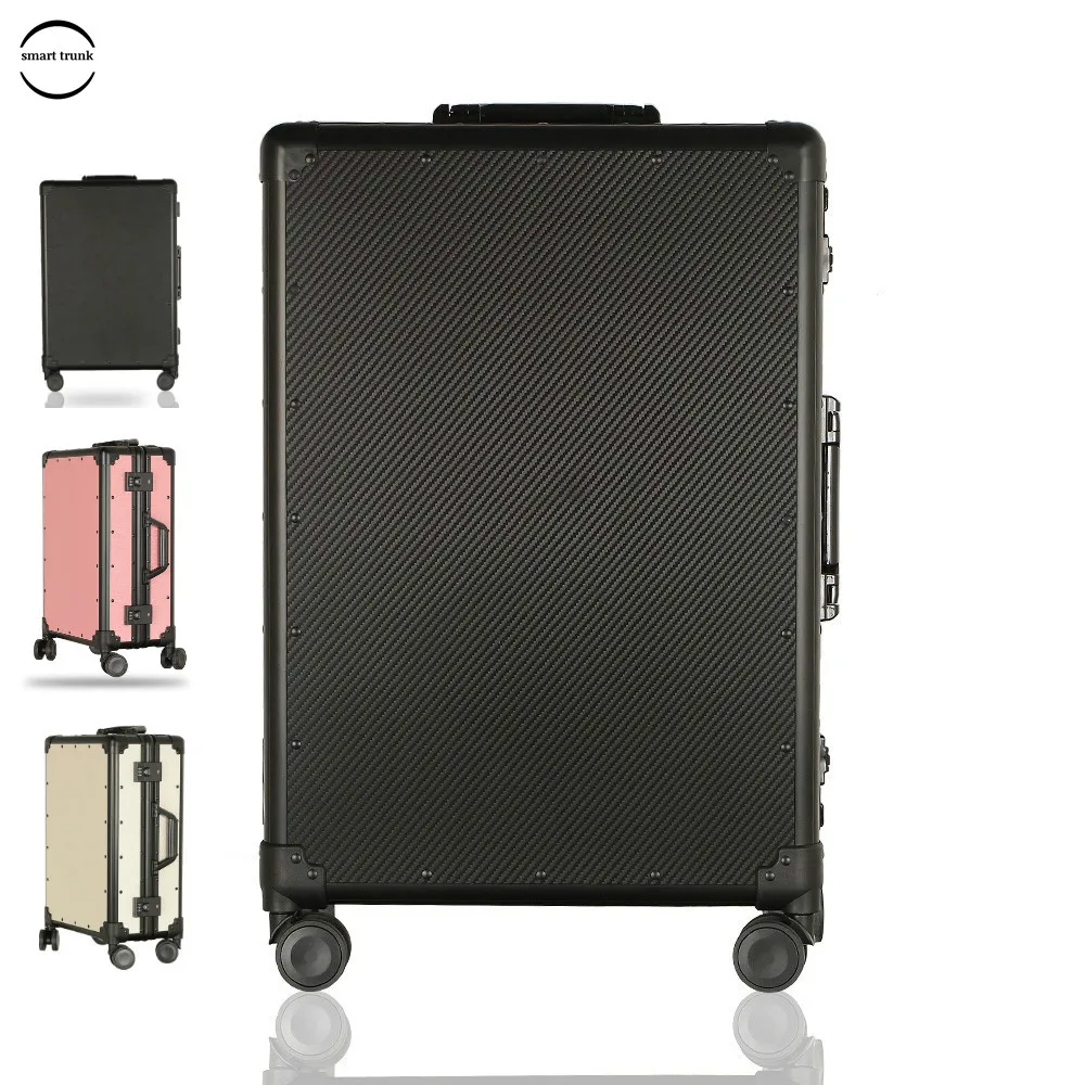 

2019 High Quality Unisex 360° Dual Mute Spinner Wheels Suitcase 20" Aluminum Frame Water-proof Rolling Luggage For Modern Yong