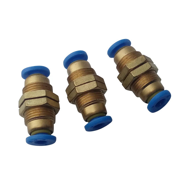 

3pcs 4,6,8,10 mm OD( 4 Different size) Air Pneumatic Fitting Bulkhead Union Push Connect Connector