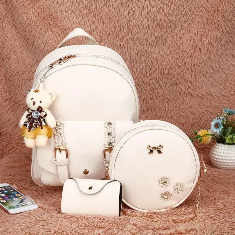 3 шт., осенне-зимний женский рюкзак с цветочным принтом, сумка на плечо, набор, школьные сумки для подростков, рюкзаки для девочек, mochila feminin