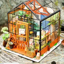 Миниатюрный Кукольный Дом DIY кукольный домик с мебелью деревянный дом игрушки для детей Кэти Цветочный дом