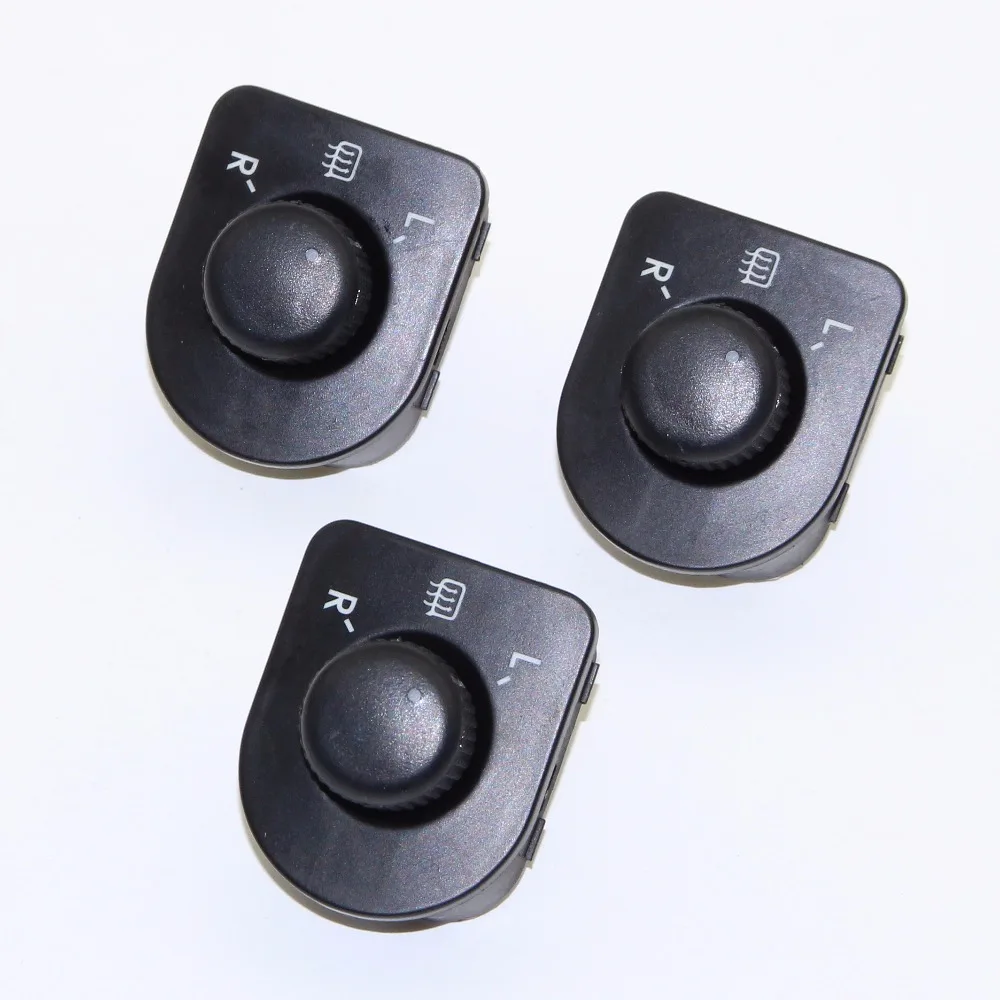 3PCS New Left Side Master Adjust Knob Side Mirror Switch Button For