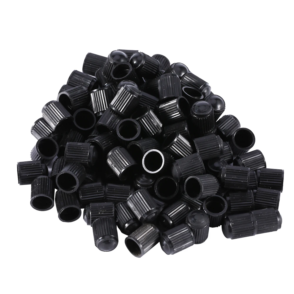 

100PCS Wheel Tire Valve Stem Caps Black Plastic for Car Bike Motorcycle Truck