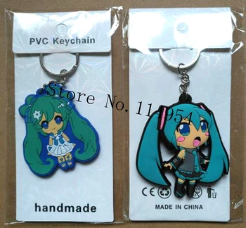 

New 20 pcs Cartoon Japanese anime MIKU PVC Key Chains DIY Bag Pendant H001