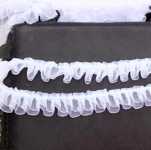 

60Yards Pleated Chiffon Lace Folded Sewing Lace Applique Guipure DIY Handcrafts Skirts Wedding Dresses Hem Decoration