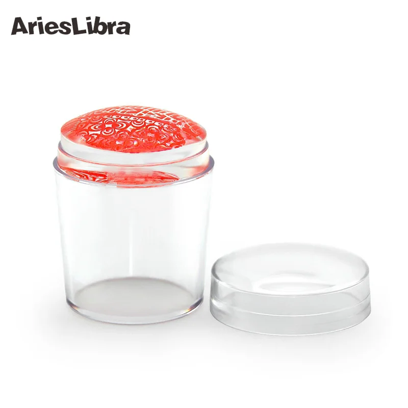 

AriesLibra Nail Stamper Scraper Nail Stamping Tools Pure Clear Nail Art Set With Cap 4cm Transparent Silicone Printing Stencil