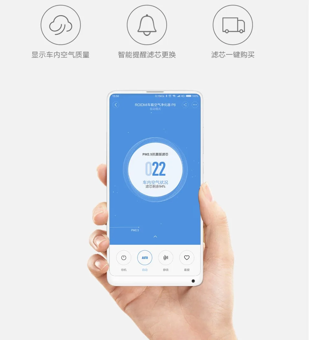 Xiaomi Roidmi умный автомобильный очиститель воздуха P8S для очистки воздуха автомобиля в дополнение к формальдегиду дымка очистители Интеллектуальные бытовые