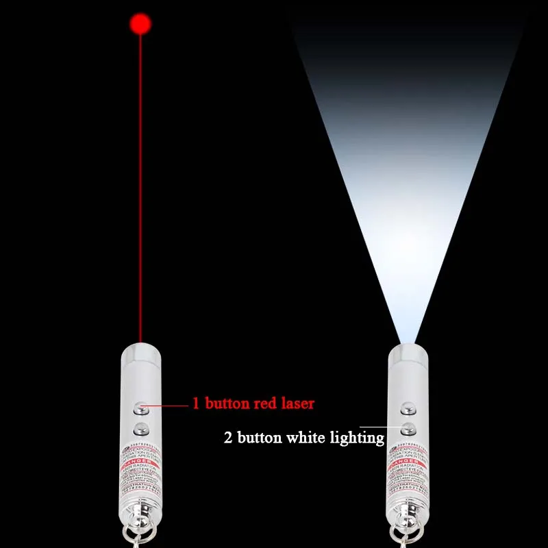 2 в 1 красная лазерная указка ручка 5 мВт мини брелок лазерная указка ручка обучающая Интерактивная с белым светодиодный светильник для детей