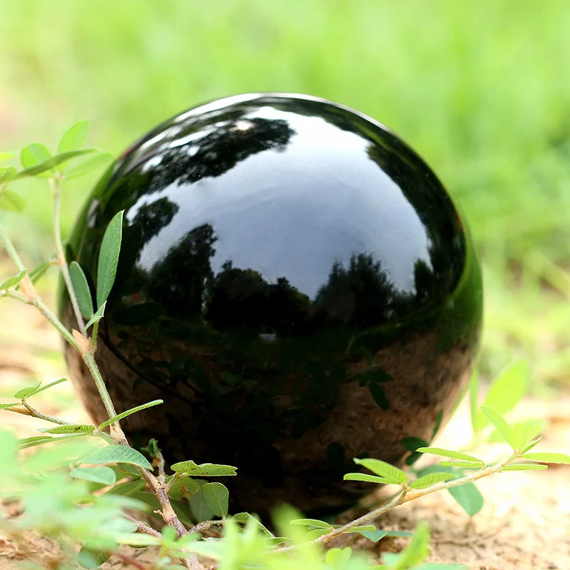 

H&D 50mm Black Asian Rare Natural Quartz FengShui Crystal Ball Table Decor Props Ball Collection Home Decoration