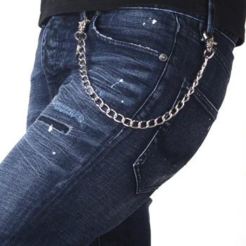 

2 Colors Unisex Men Women Fashion New Punk Rock Hip Hop Trousers Key Chains Wallet Metal Keychain Waist Belt Accessories