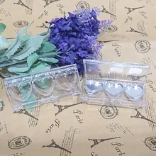 10/30/50 шт прозрачный в форме сердца Пластик тени для век Красота компактный чехол, Портативный губная помада Sub контейнер, пустая квадратная алюминиевая короткая чехол