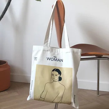 

2019 Lovely Girls Canvas Painted Tote Shoulder Bag Shopping Bags Daily Foldable Beach Holiday Handbag Large Capacity Women