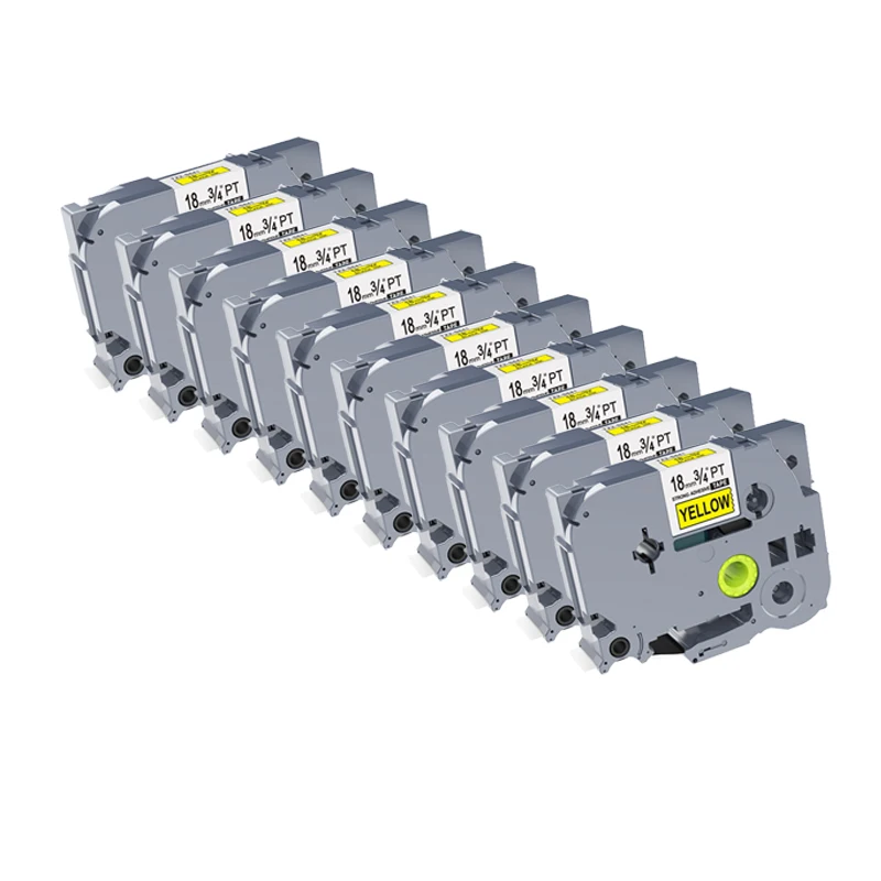 

10 packs TZe-S641 18mm Black on Yellow TZ-S641 compatible label tapes for Brother ptouch label printers