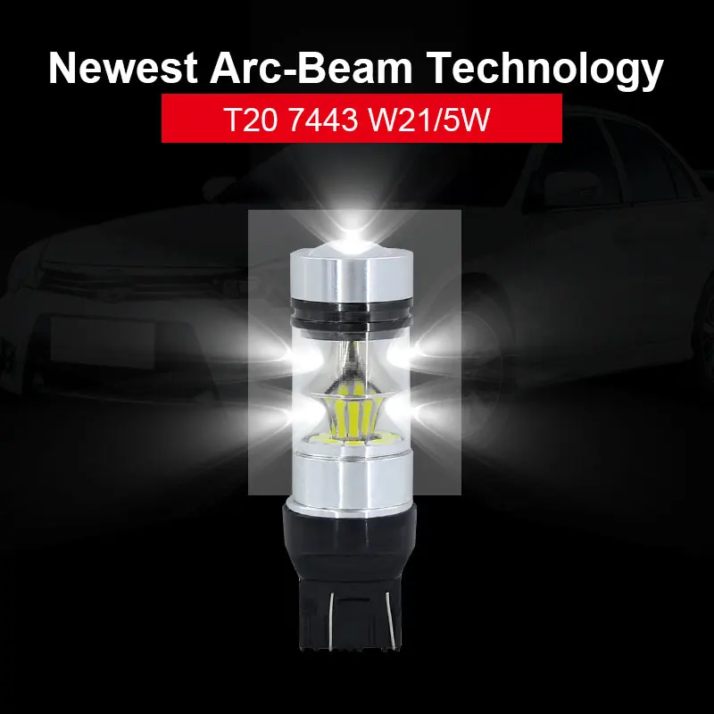 2X Красные мощные 100 Вт 3030 20SMD светодиодный 7443 T20 7444NA ные лампы для указателей