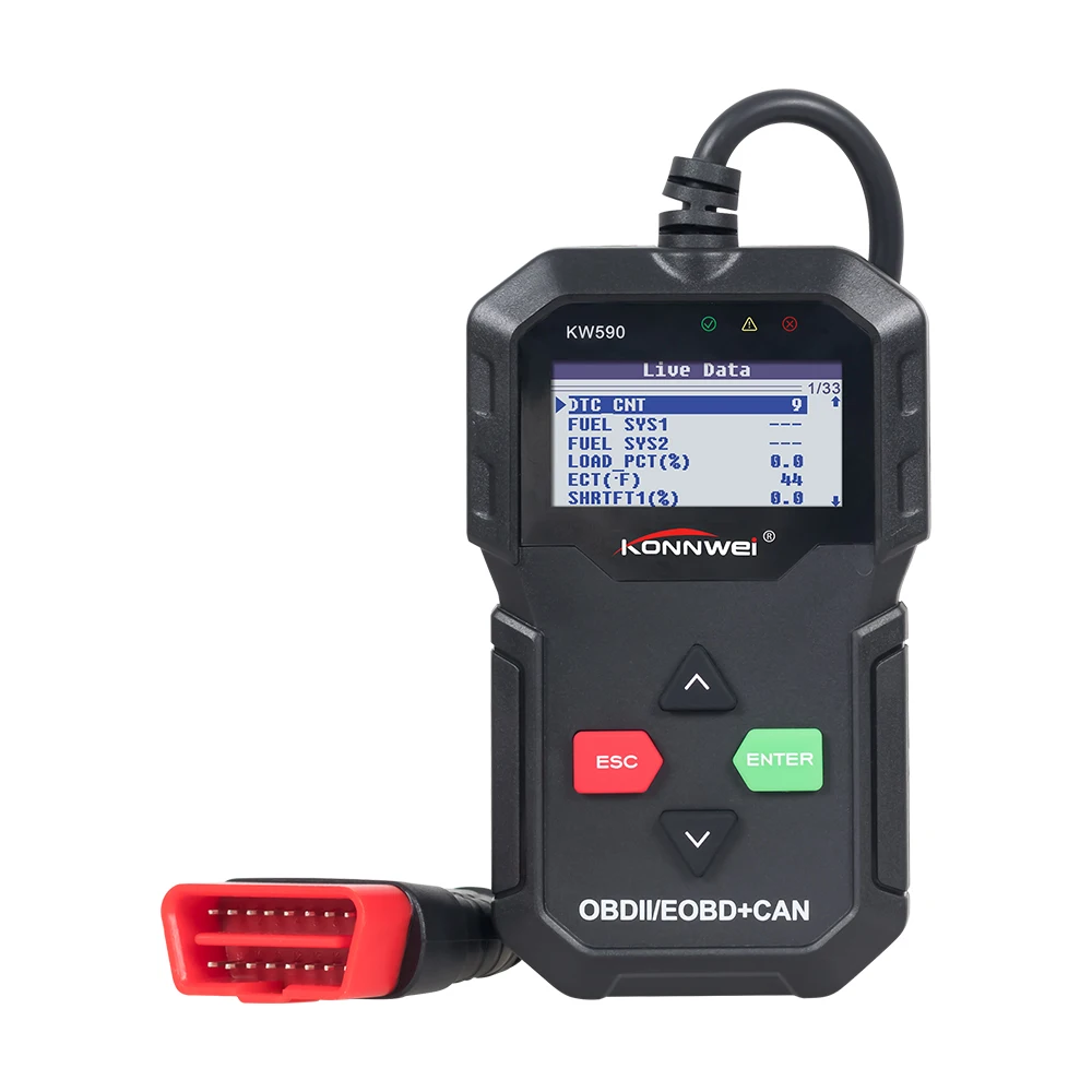 Автоматический диагностический инструмент KONNWEI KW590 OBD2 сканер кода поддерживает многоязычный русский OBD II автомобильный считыватель кодов с тормозным тестером