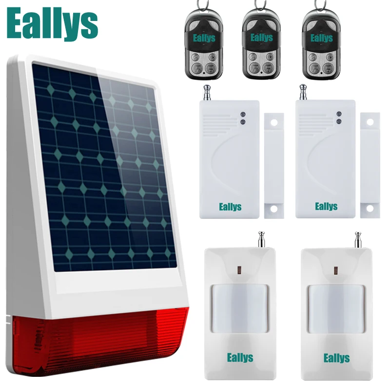 High quality Solar Spot Alarm System kit 433MHz Wireless outdoor siren