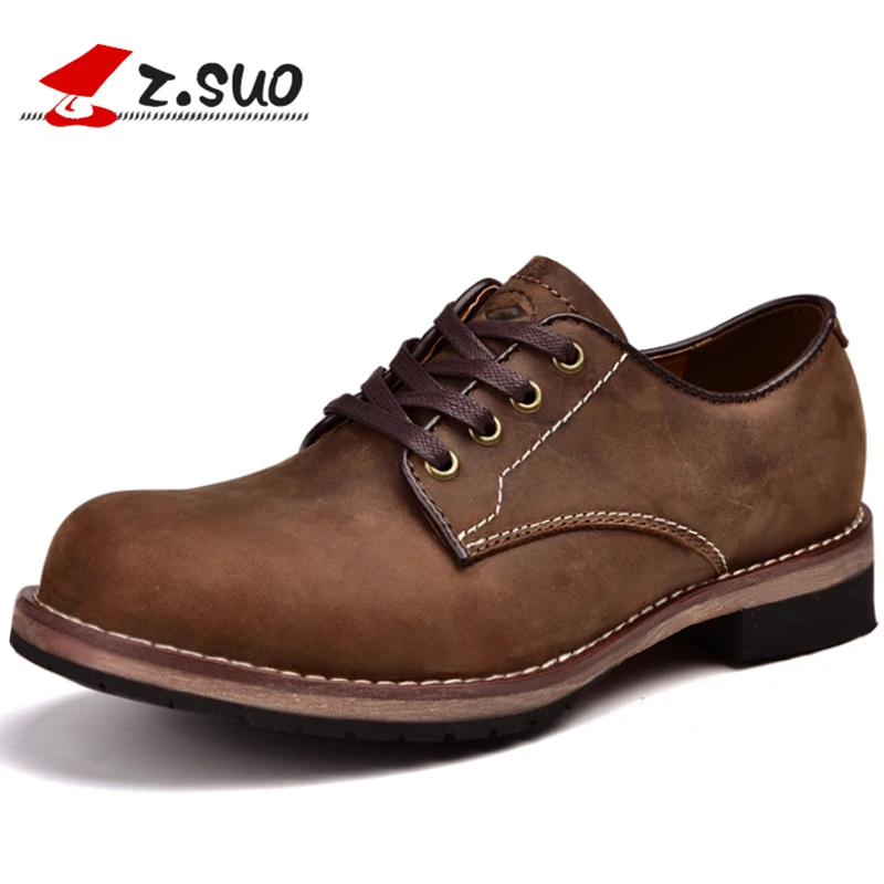 

ZSUO Brand Men's Suede Leather Casual Shoes Top Quality Tooling Shoes 2019 New Fashion Breathable Handmade Men Oxfords Shoes