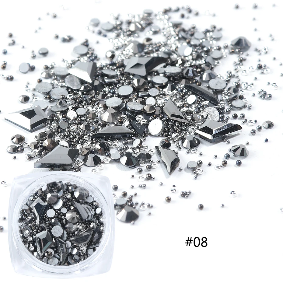 3D Mix Sizes Crystal AB Rhinestones Nail Art Decorations Charm Flatback Glitter Beads Jewelry Stones Manicure Accessories LA1018 (13)