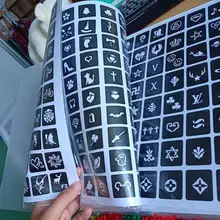 Большой трафарет для тату с аэрографом для женщин и детей, шаблон для рисования, трафарет для нанесения блестящих татуировок, 20 листов