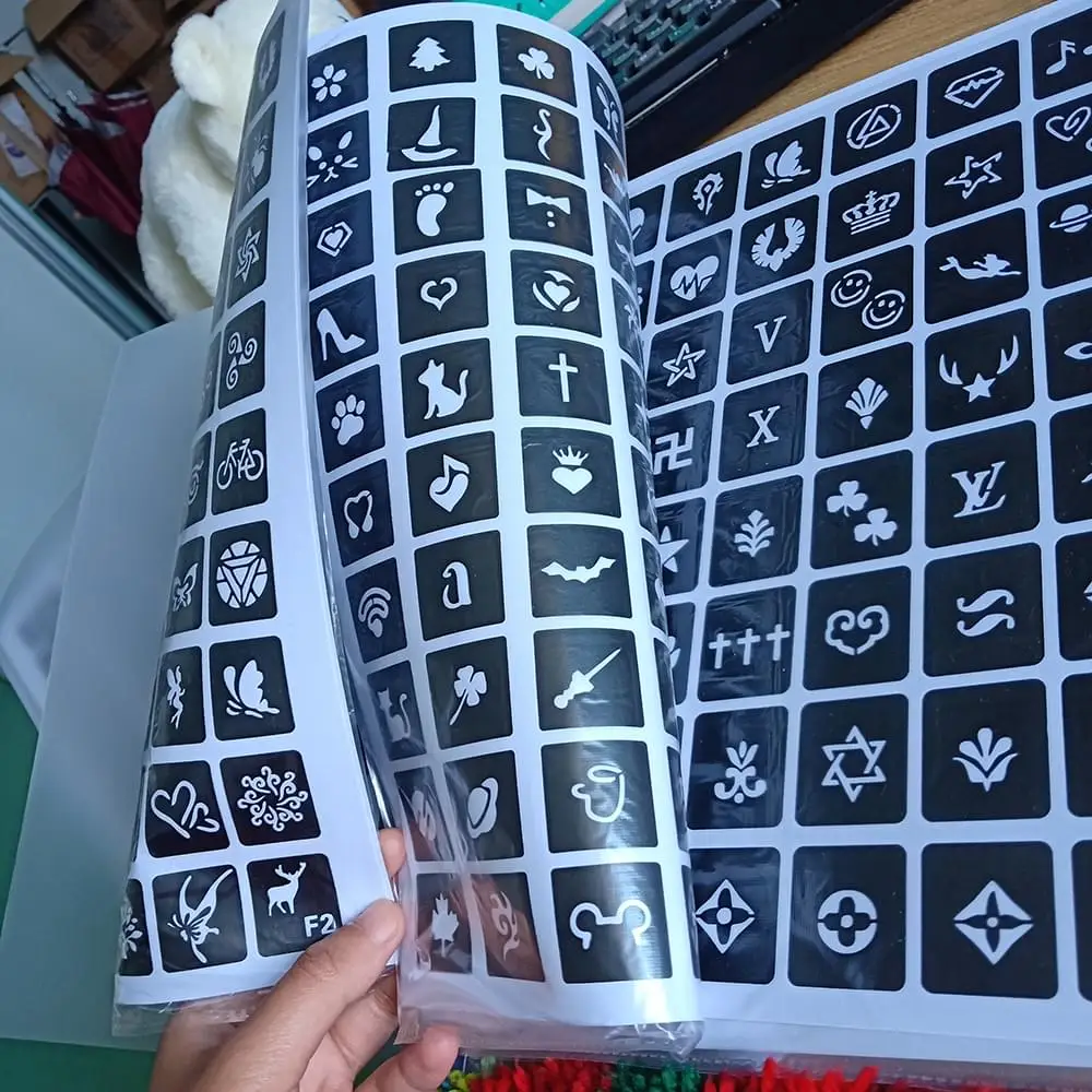 big Airbrush Tattoo Stencils For Women Kids Drawing Template Henna Tattoo Stencil For Paiting Glitter Tattoos 20sheets