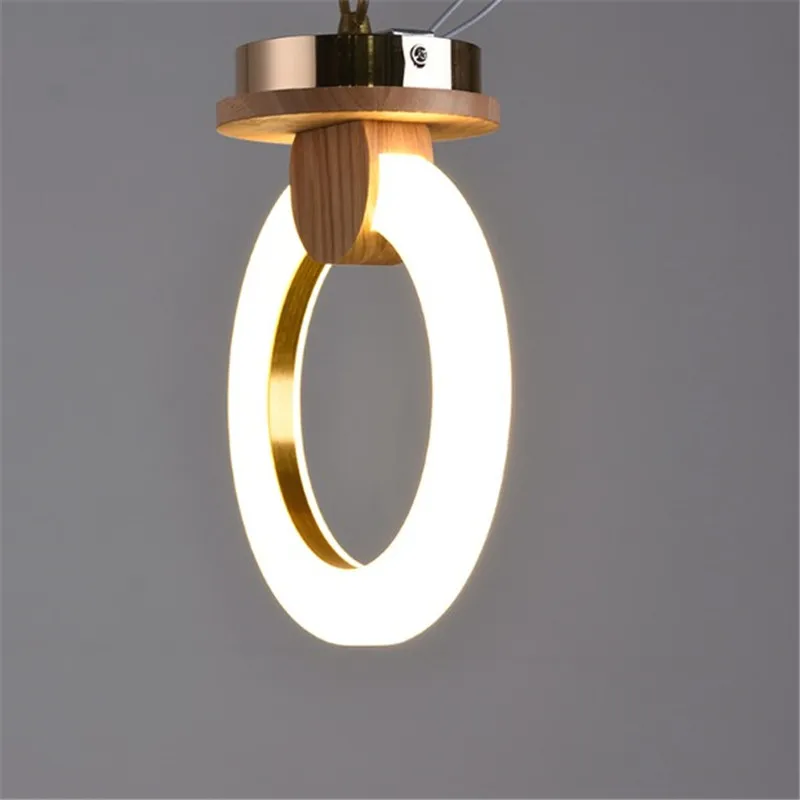 Round Ring Led Ceiling Light wood lamp