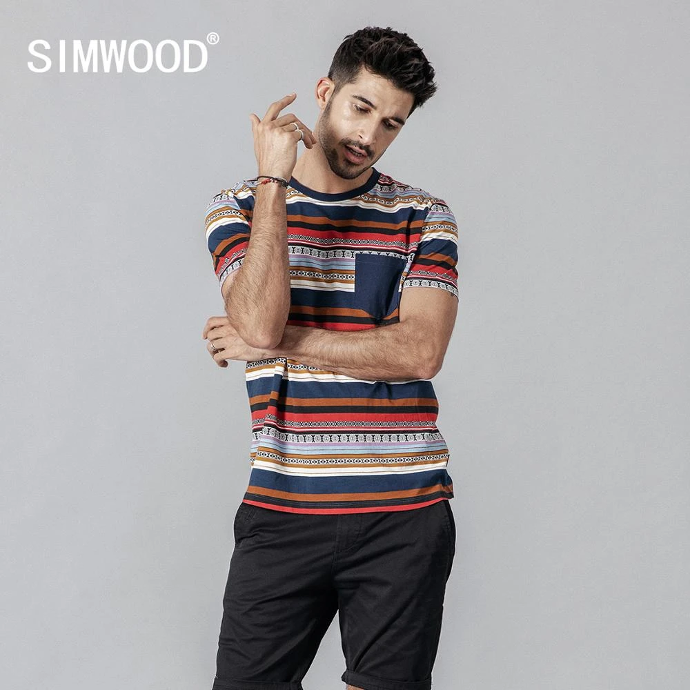 melodía Río arriba arroz SIMWOOD 2019 verano nuevo estilo bohemio camiseta hombres moda camisetas  100% algodón Marca Ropa Camisetas 190291|Camisetas| - AliExpress