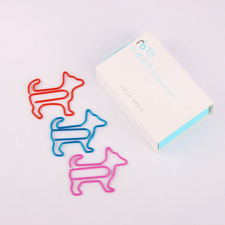 

Puppy Animal Shaped Paper Clip Shool Stationary Office Clip Paperclips Metal Accesorios De Oficina Clips Paper Kawaii Stationery