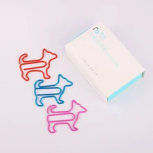 

Puppy Animal Shaped Paper Clip Shool Stationary Office Clip Paperclips Metal Accesorios De Oficina Clips Paper Kawaii Stationery