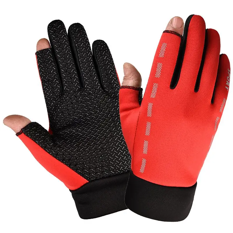 Cycling Gloves 2 Cut Elastic Thermal Anti-slip Glove Accessories For Fishing Riding Protective Glove