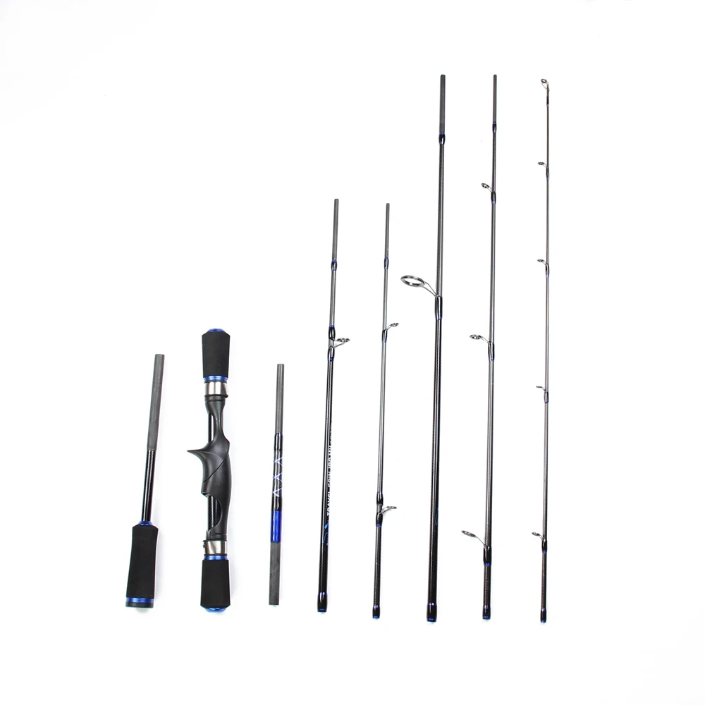 ROSEWOOD 8-Piece Portable Fishing Lure Rod Spinning Casting Handle In One Rod 10-30g 15-45g Lure Weight Travel Rod With Bag  (1)