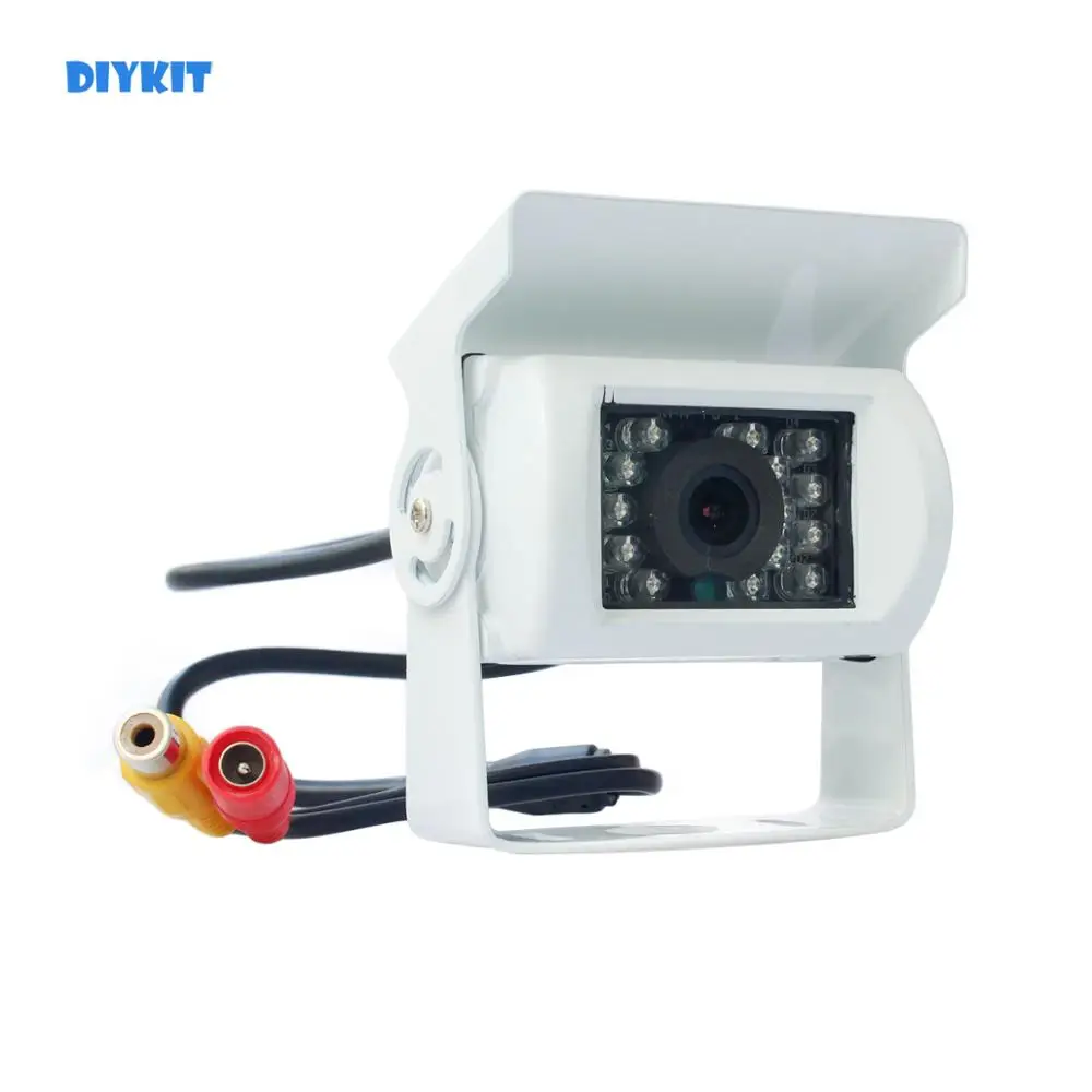 

DIYKIT 120 градусов водонепроницаемая цветная CCD обратная резервная Автомобильная камера для грузовика с ИК ночным видением белый