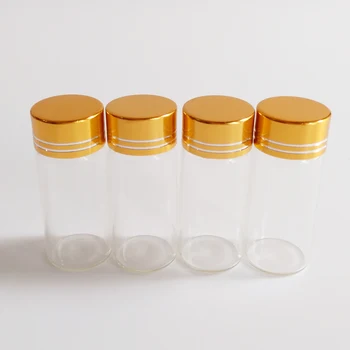 

High quality 10ml glass bottle with Gold lid 22*50mm Dry Goods Storage bottle Home decoration crafts Wedding Candy Glass jar