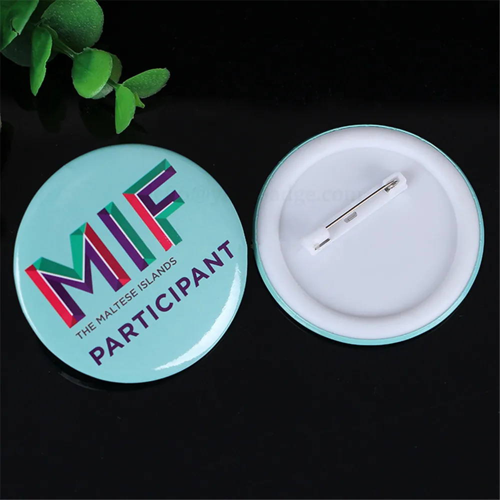 10pcs/lot 44*44mm Wholesale tin round buttons name badges for cloth