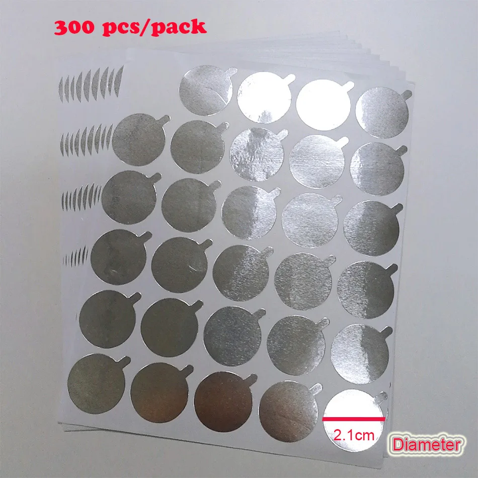 

300Pcs/pack Disposable Waterproof Sticker Special Lash Glue Plate Pad Sticker Film Glue Tin Foil Pad Silver Patches
