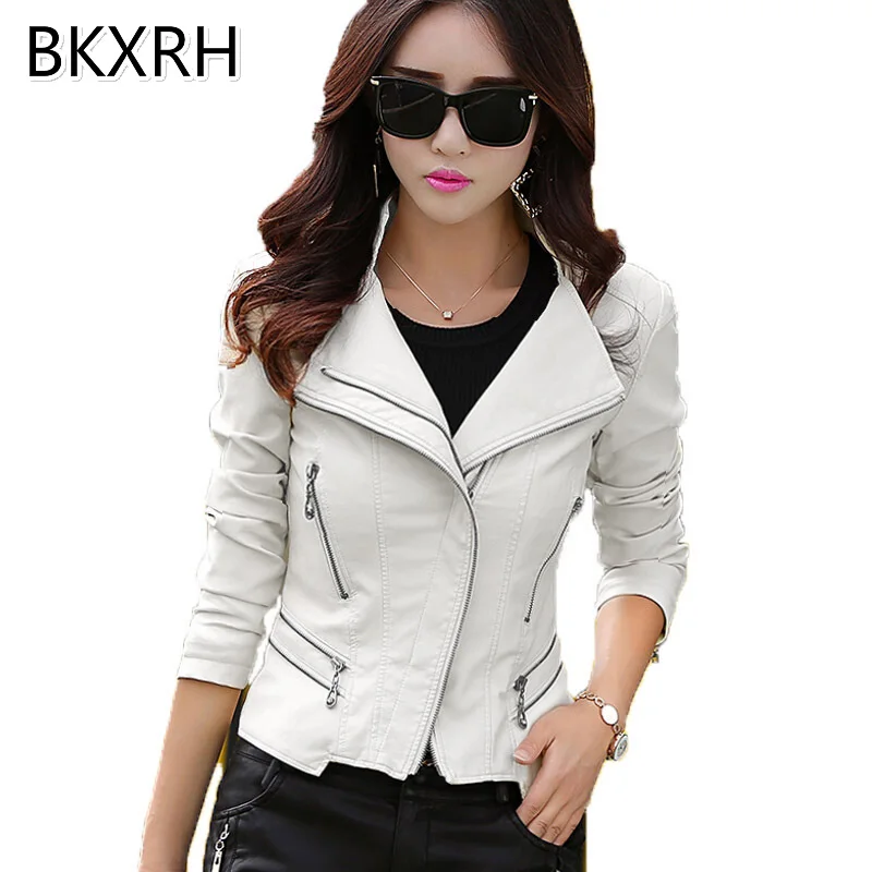 Women Faux Leather Jacket 2019 Autumn Winter Fashion