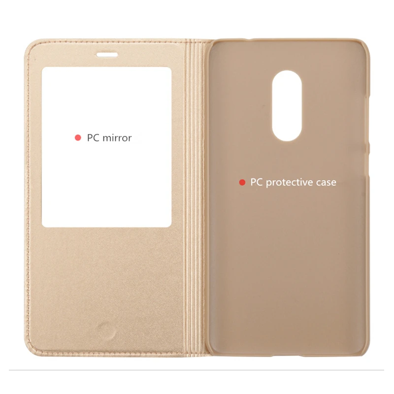 Роскошный кожаный чехол книжка с окошком для Xiaomi Redmi Note 4 противоударный