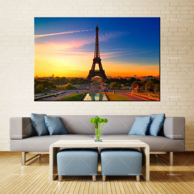 Forbeauty холст живопись настенное искусство французский _ tower_at_sunrise картины