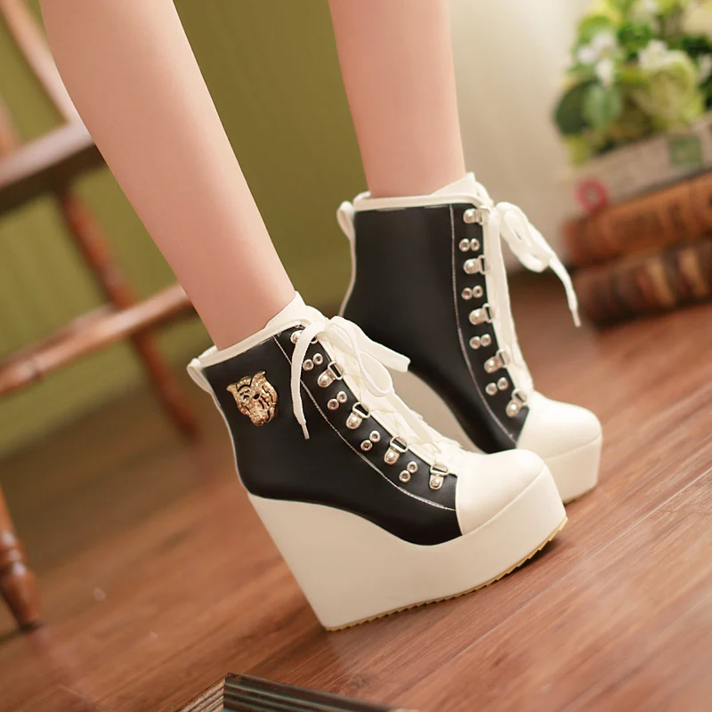 2015 Genuine Women Boots Winter Autumn Boots Fashion Wedge Platform