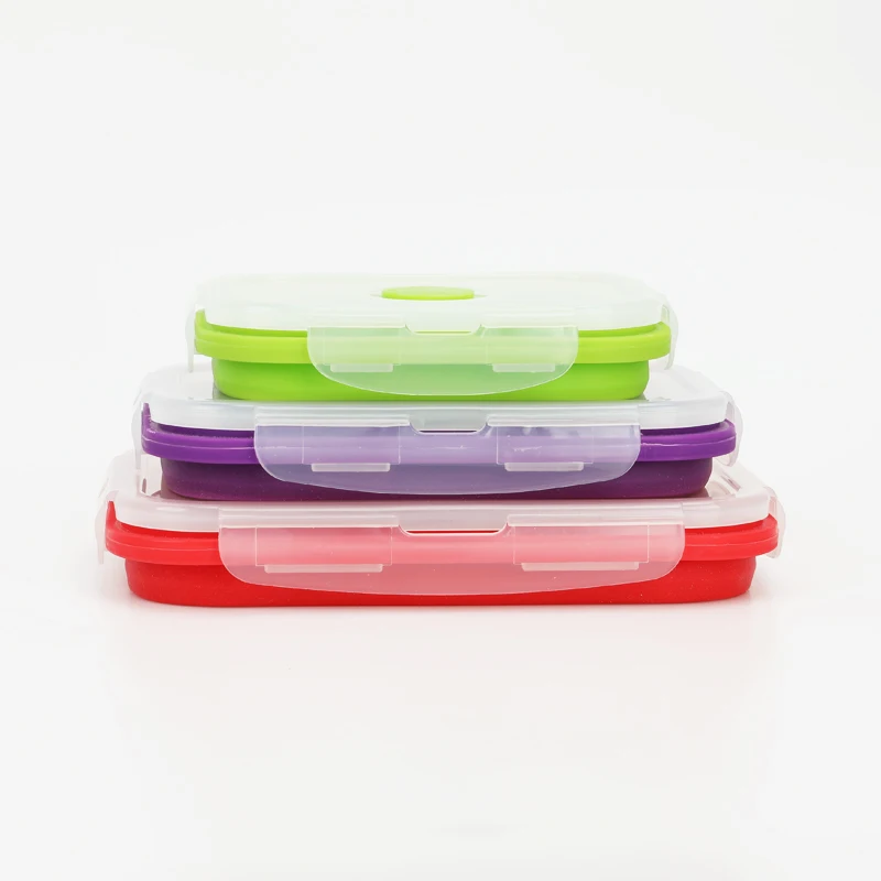 Bento Box силиконовые Портативный fresh box Ланчбокс складной печь Столовая посуда 3