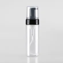6 ps/grup boş 200 ml Plastik beyaz Şeffaf sıvı Sabun Dağıtıcı Yüz Temizleyici en ucuz köpük şişesi siyah köpük