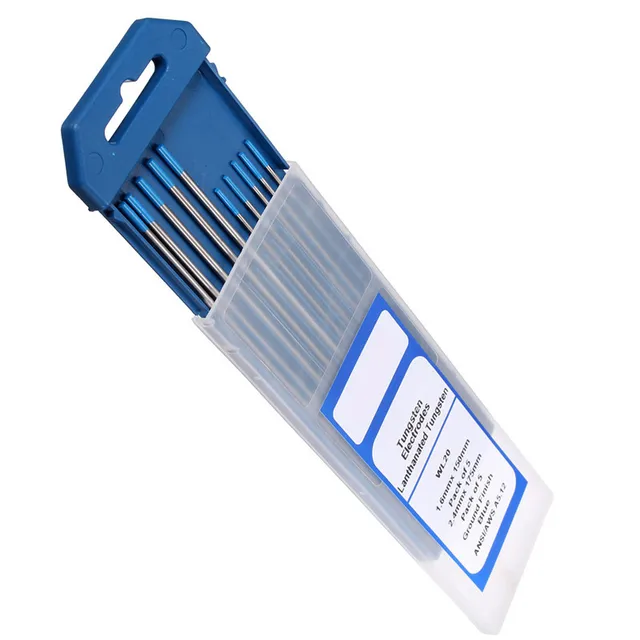 Elettrodi Tungsteno 2% Lantanati Per Saldatura TIG - 2,4mm X 175mm - Conf Da 10 (Blu, WL20)